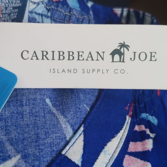Caribbean Joe NWT sleeveless rayon red white blue (Mediterranean) L - Picture 8 of 10